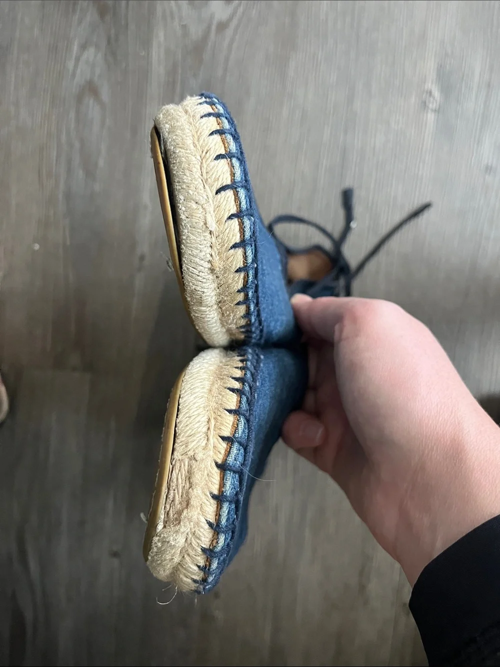 FRYE Denim Lace-Up Espadrilles
